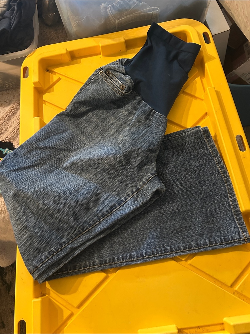 Oh Baby by Motherhood Denim Maternity Jeans with Navy Panel